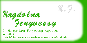 magdolna fenyvessy business card